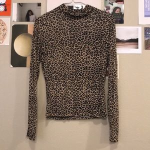 Cheetah Print Mock Neck